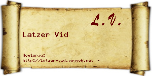 Latzer Vid névjegykártya